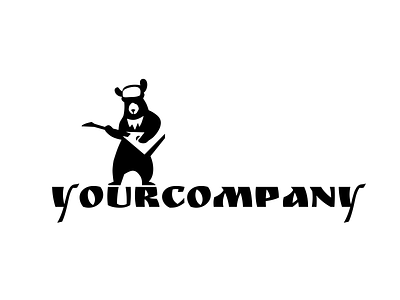 Bear with Balalaika branding character characterdesign illustraion logo logotype vector