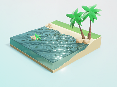 Beach (Blender.Eevee) 3d art graphic design illustraion