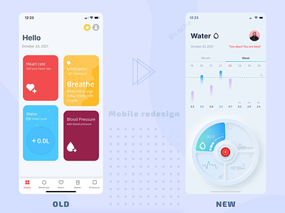 Application to health tracking activity clean ui control panek for older for persons with disabilities health health app home ideas mobile app mobile ui showboarding soft color ui unusual work