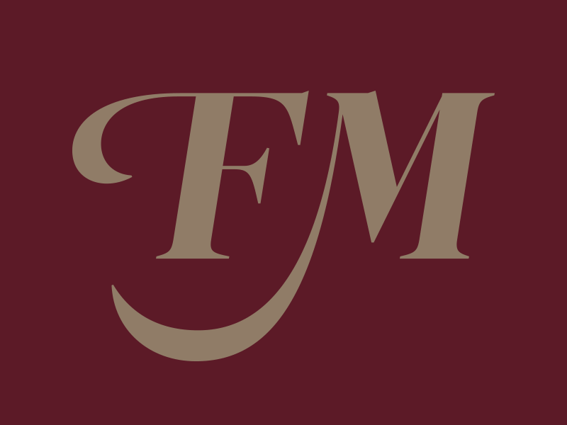 FM brand branding custom type graphic design identity joelvilasboas lettering logo logo design monogram swashes typography
