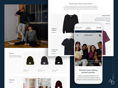Ahnako 1.0 Website apperal clothing brand fashion minimal minimal web design minimal website web web design website website design