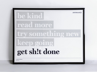 Get Sh!t Done - Ahnako Print inspiration inspirational inspire minimal motivation motivational motivational quotes poster poster art posters print prints typogaphy typographic typographic poster typographic print typography art typography design typography poster typography print