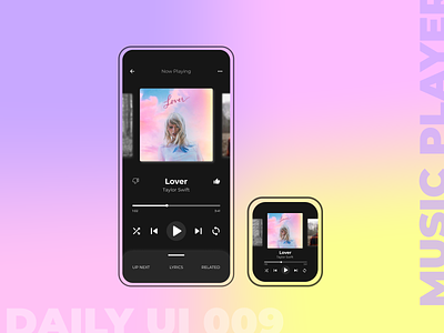 Daily UI #009 - Music Player app app design dailyui dailyui001 dailyuichallenge design iwatch music music player taylor swift ui