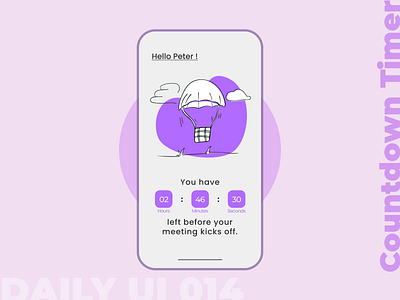 Daily UI 014 - Countdown timer app app design dailyui dailyuichallenge design illustration ui