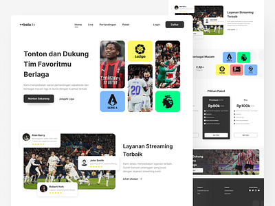 Football Streaming Website Landing Page design desktop football landing page sport ui website