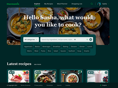 Cookidoo rework brand branding cookidoo cooking design designer recipe thermomix ui ux web app web design website