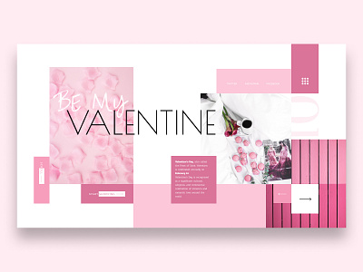 Valentine's Day Concept concept design flower love pink ui valentine web web design