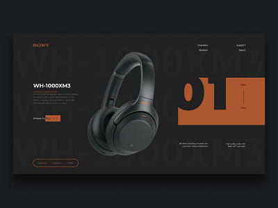 Sony Concept concept design headphone minimalist sony ui web web design