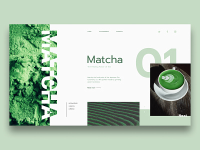 Matcha Concept concept design green health matcha minimalist tea ui web web design