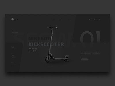 Segway KickScooter Concept concept design minimalist scooter segway ui web web design