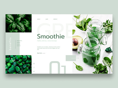 Smoothie Concept concept design green health minimalist smoothie ui web web design