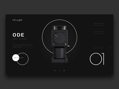 Fellow Ode Concept coffee concept design fellow grinder minimalist ui web web design