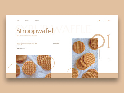Stroopwafel Concept concept design dessert minimalist stroopwafel sweet ui web web design