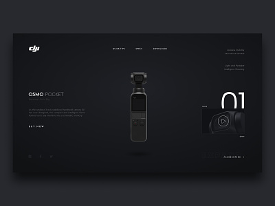 Osmo Pocket Concept concept design dji minimalist osmo ui web web design