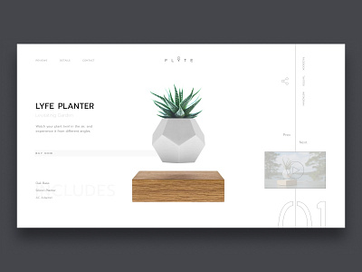 Lyfe Planter Concept concept design flyte minimalist plant ui web web design