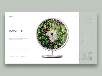 Rotofarm Concept concept design green health minimalist ui vegetable web web design