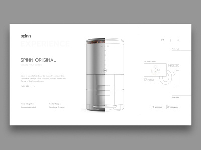 Spinn Concept coffee concept design minimalist ui web web design
