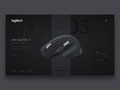 MX Master Concept concept design logitech minimalist mouse ui web web design