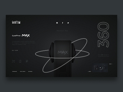 GoPro Max Concept camera concept design gopro max minimalist ui web web design