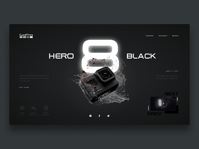 GoPro Hero Concept concept design gopro hero minimalist ui web web design