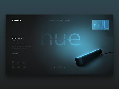 Philips Hue Play Concept concept design hue minimalist philips play ui web web design