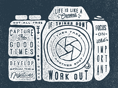 Life is like a camera typography