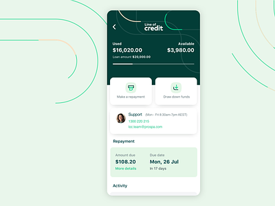 Line of Credit - Mobile Dashboard