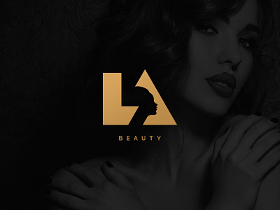 LA Beauty beauty brand fashion gold identity la logo mark symbol type