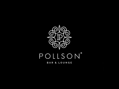 Pollson bar barlounge bw identity letterp lines logo lounge mark nightlife p