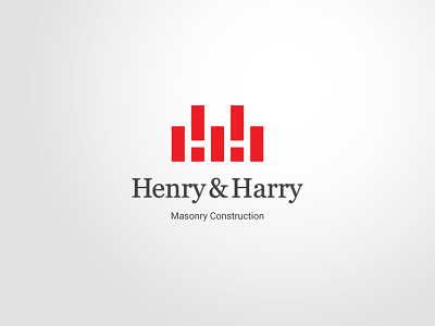 Henry & Harry brick construction h initial letterh logo logomark mark masonry monogram negativespace smart