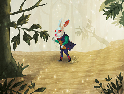 The White Rabbit alice alice in wonderland art book illustration book illustrations digital painting illustration illustration art illustrator lewis carol whimsical white rabbit