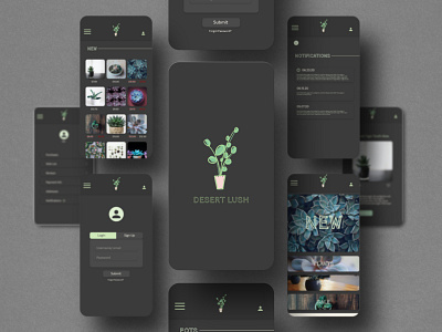 Desert Lush Shopping App app app design dark mode dark ui design graphic design simple ui ui design uiux