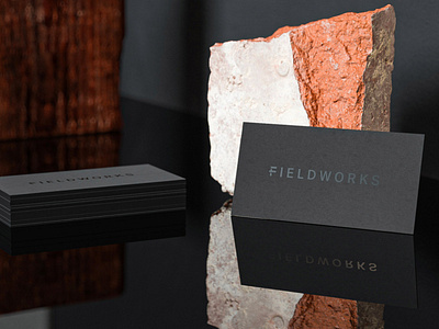 Fieldworks 3d art 3d render art direction branding business cards identity logo set design set direction