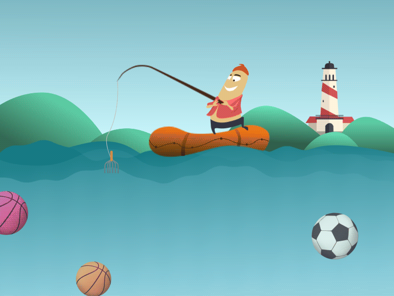 Hello，dribbble! effect、mountain、water、dribbble 、stop motion、ball