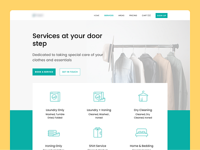 Laundry Website Design clothes design dry cleaning ecommerce illustration interface ironing landing page landing page ui laundry startup ui ux web webdesign website website design