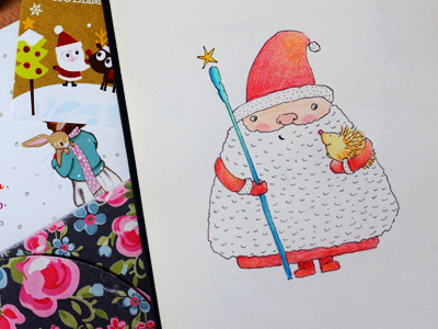 Happy New Year art character coloredpencils drawing happynewyear illustration merrychristmas santaclause sketch sketchbook sketching