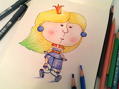 Little Princess art character coloredpencils colors drawing graphics illustration mariashishcova princess sketch sketchbook sketching