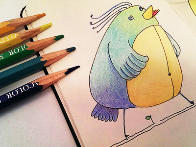 Little Bird art bird character coloredpencils colors drawing graphics illustration mariashishcova sketch sketchbook sketching