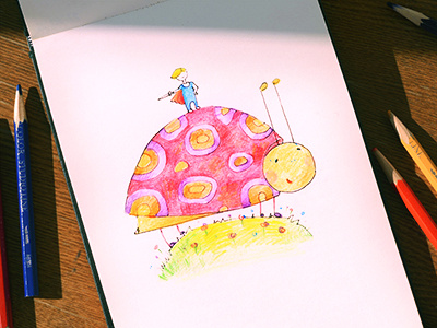 LadyBug art bug coloredpencil colors drawing drawingeveryday illustration ladybug mariashishcova moleskine sketchbook