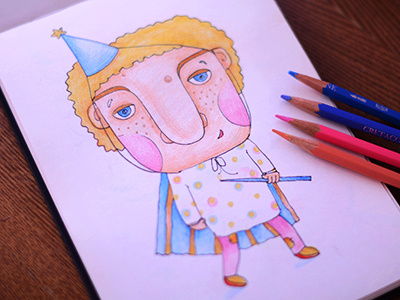 Little wizard art coloredpencil colors drawing drawingeveryday illustration mariashishcova moleskine sketchbook wizard