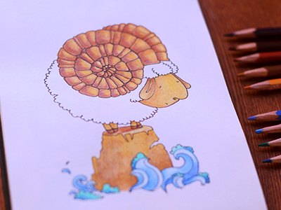Sheep art coloredpencil colors drawing drawingeveryday goat illustration mariashishcova moleskine sketchbook
