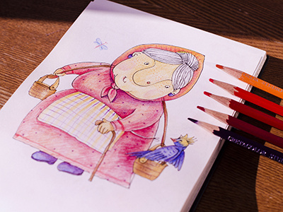 Granny coloredpencil colors drawing drawingeveryday granny illustration mariashishcova moleskine oldlady sherlockholmes sketchbook