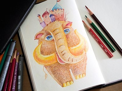 Heavy art character coloredpencil colors drawing drawingeveryday illustration mariashishcova moleskine sketchbook