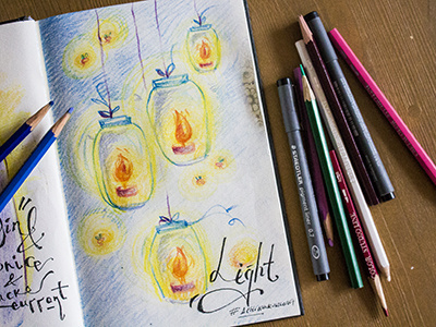 Light art character coloredpencil colors drawing drawingeveryday illustration mariashishcova moleskine sketchbook