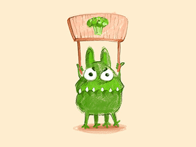 Green Monster art cute cutemonster digital drawing food greenmonster monster