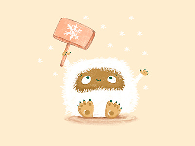 White Monster art cute cutemonster digital drawing monster snow whitemonster