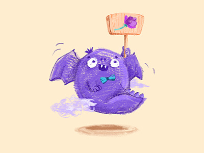 Violet Monster art cute cutemonster digital dragon drawing monster tulip