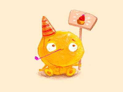 Happy birthday to me! art cupcake cute cutemonster digital drawing happybirthday monster