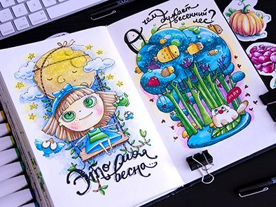 It's my spring art drawing illustration illustrator mariashishcova markers postcards sketchmarker touchmarkers touchtwin