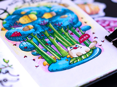 Spring Forest art drawing illustration illustrator mariashishcova markers postcards sketchmarker touchmarkers touchtwin